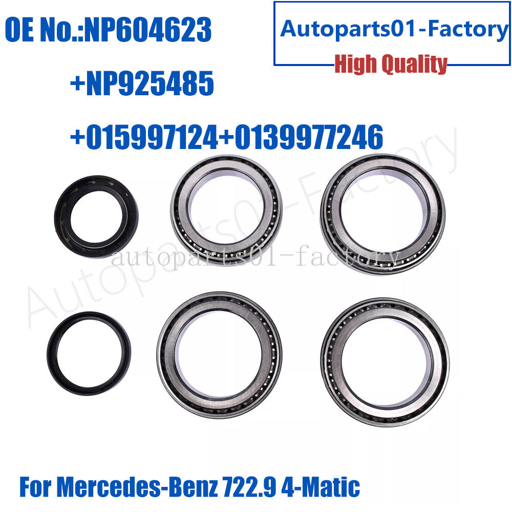 6PCS Transfer Case Rebuild Bearings  Seals Kit for Mercedes-Benz 722.9 4-Matic