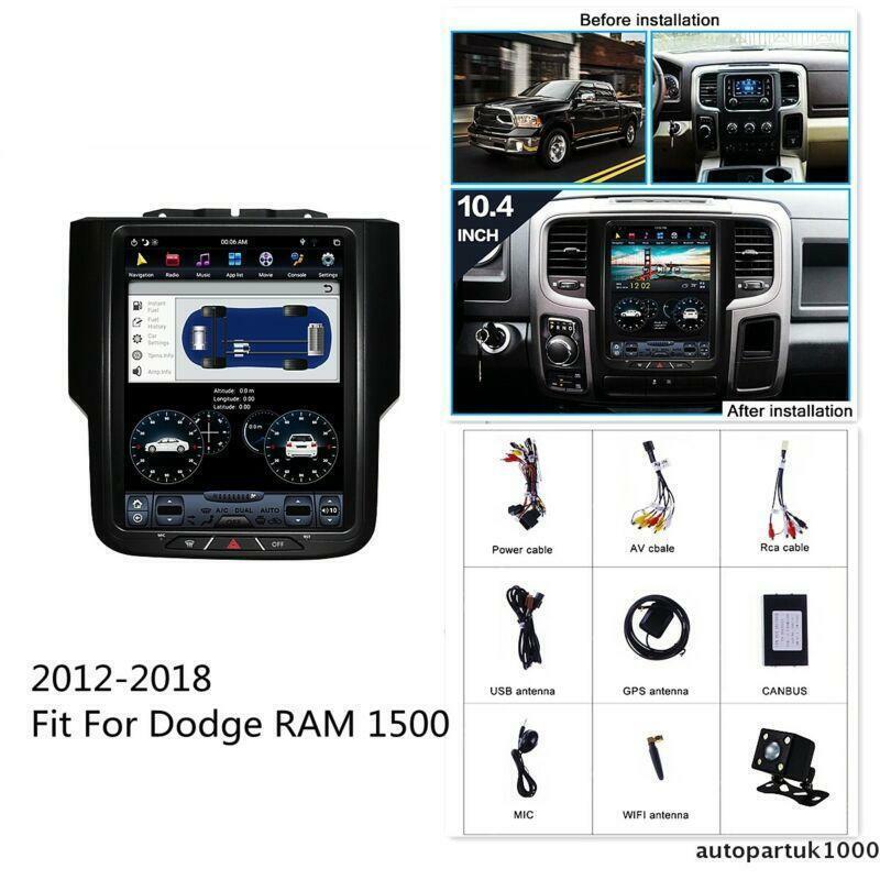 2012-2018 for Dodge for RAM 1500 Stereo Radio GPS NAVIGATION 10.4 Android 9.0 WiFi