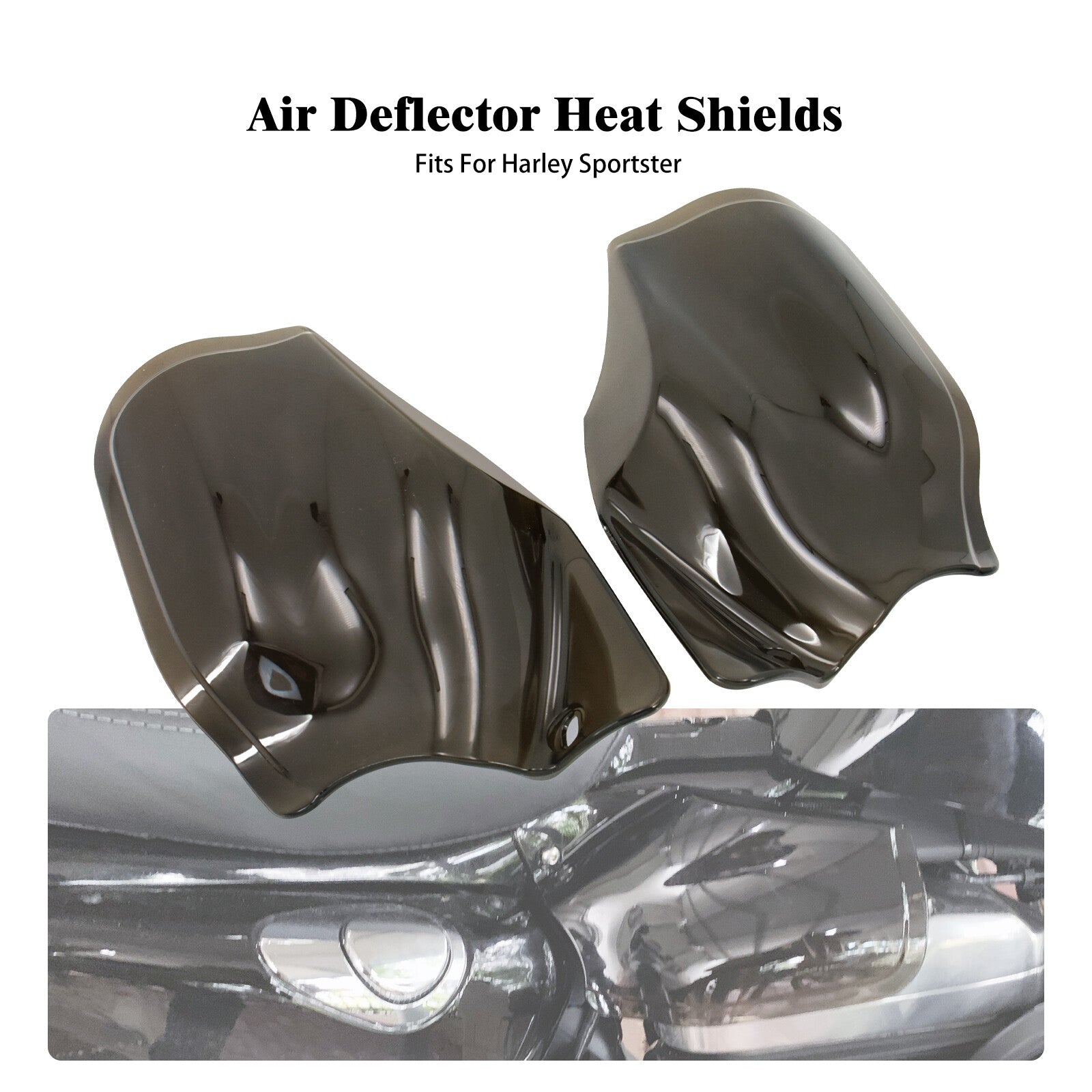 Smoke Saddle Shields Heat Deflectors Fits For Sportster Iron 883 1200 2014-2023