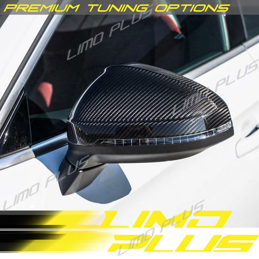 for Audi B9 A4 S4 A5 S5 RS5 2017-2024 Carbon Fiber Mirror Cover with Auxiliary v