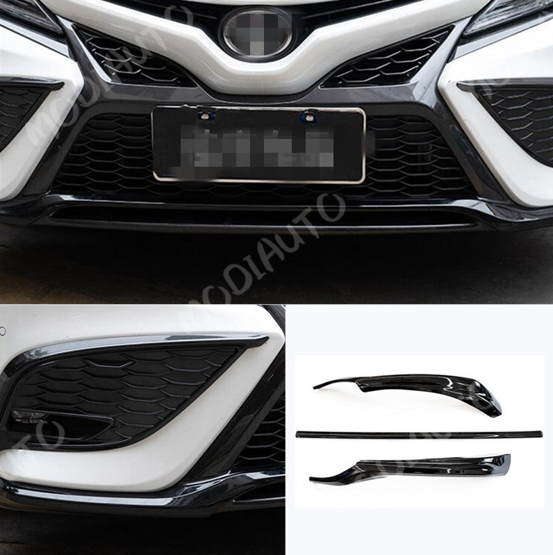 for Toyota for Camry SE/XSE 2021-2023 Black Front Bumper Bottom Bezel Cover Decor 3x