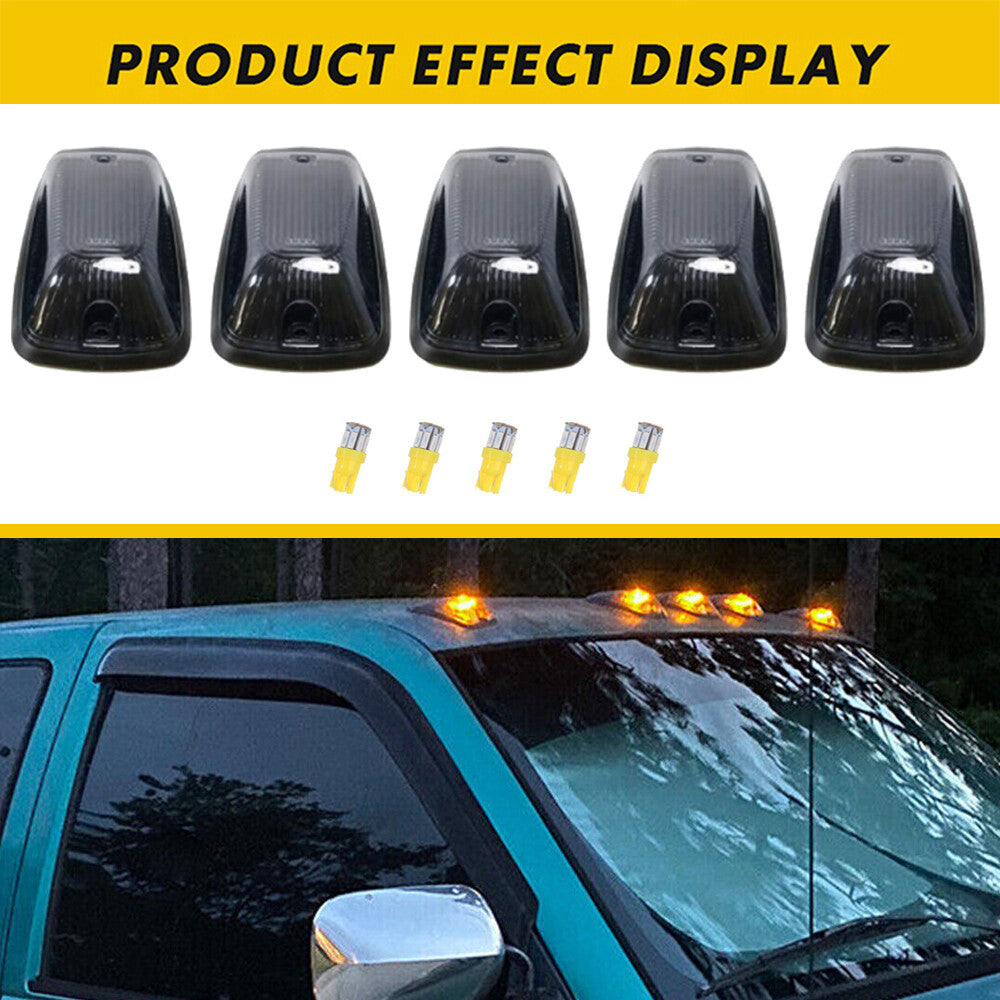 5-pack smoke-emitting cab roof marker lights + amber LEDs suitable for 1988-2002 for GMC C/K 1500-3500 n