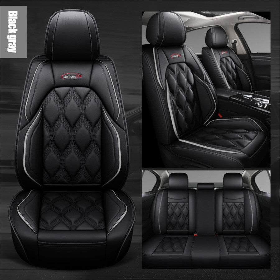 Full Set PU Leather 5-Seats Car for Seat Covers Auto Front  Rear Cushions Protector Q