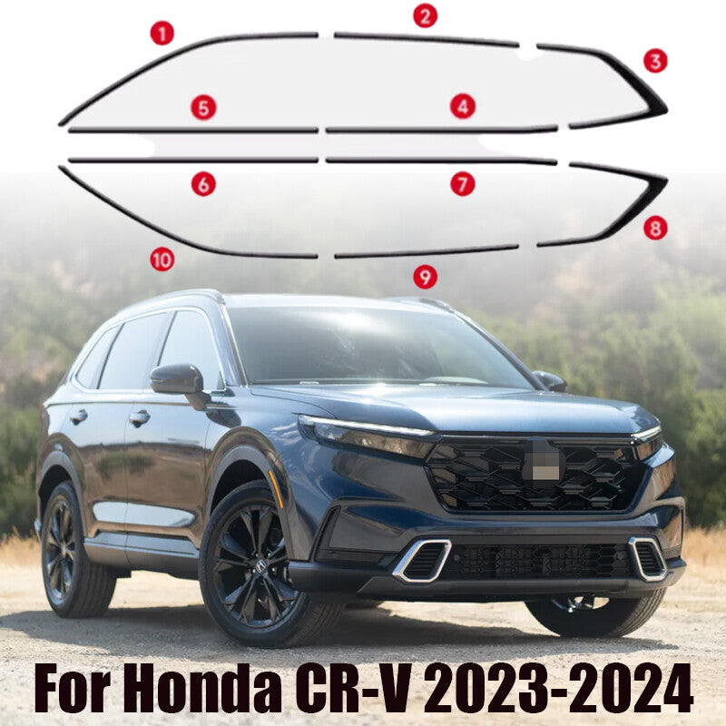 Glossy Black for Honda CR-V 23-24 Car Window Sill Molding Strip Cover Trim 10PCS