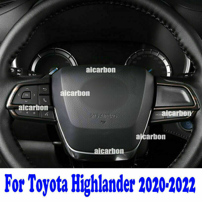 3X Wood Grain Color Steering Wheel Cover Trim for Toyota Highlander 2020-2023