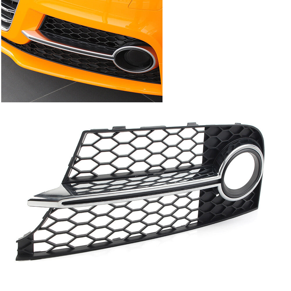 Left Bumper Honeycomb Fog Light Grille Cover for Audi TT MK2 TTS 2011-14