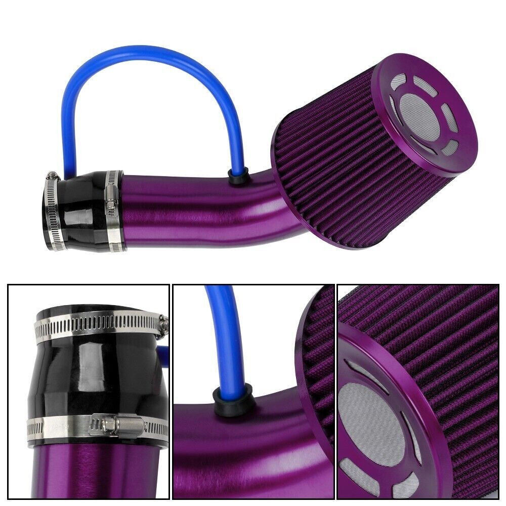 3 Car Cold Air Intake Filter Induction Kit Pipe Aluminum Power Flow Hose System
