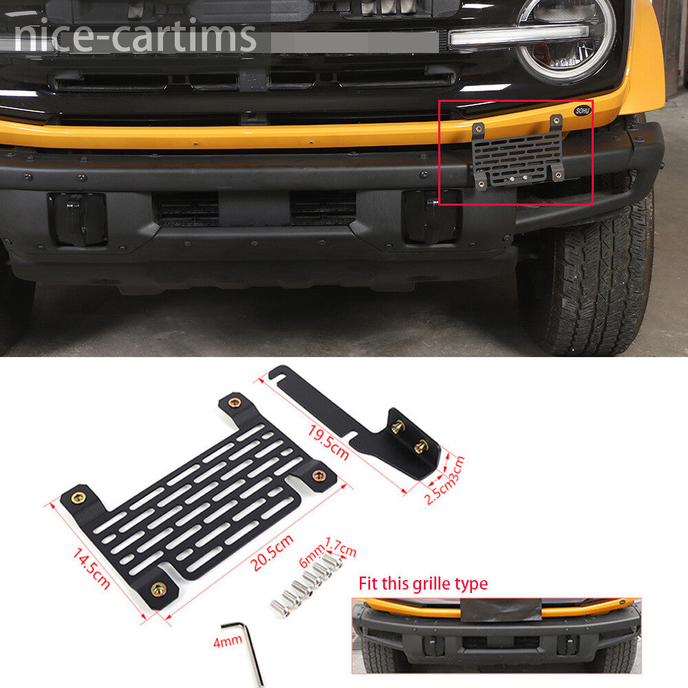 for Ford Bronco 2021-23 Front License Plate Mounting Holder Bracket Accessories