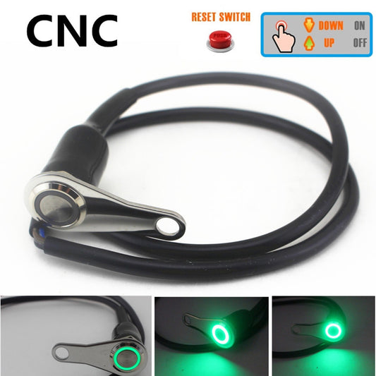 CNC Green LED Motorcycle Handlebar Self-return Reset Switch Button Engine ON-OFF Q