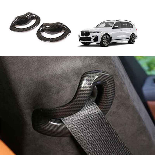 Refit Carbon Fiber Style for Seat Belt Buckle Adjust Cover Trim for BMW X6 G06 20-23