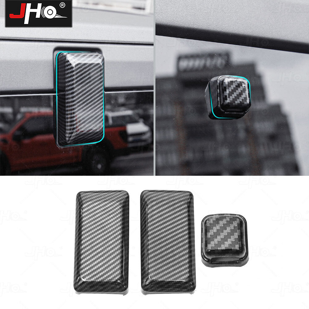 Tailgate Rear Door Glass Hinge Cover Trim Kit for Ford Bronco 2021+ Carbon Fiber