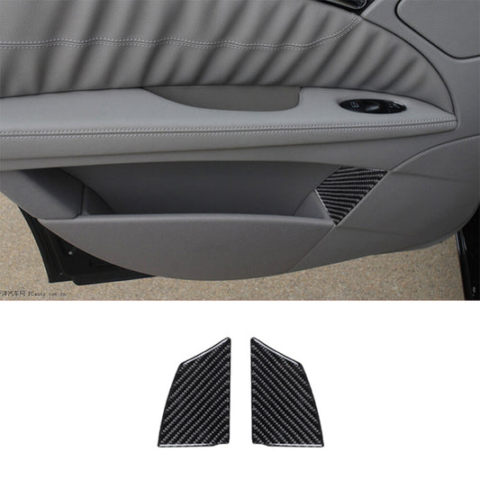 Carbon Fiber Rear Door Storage Accent Cover Trim for Mercedes-Benz W211 2003-09
