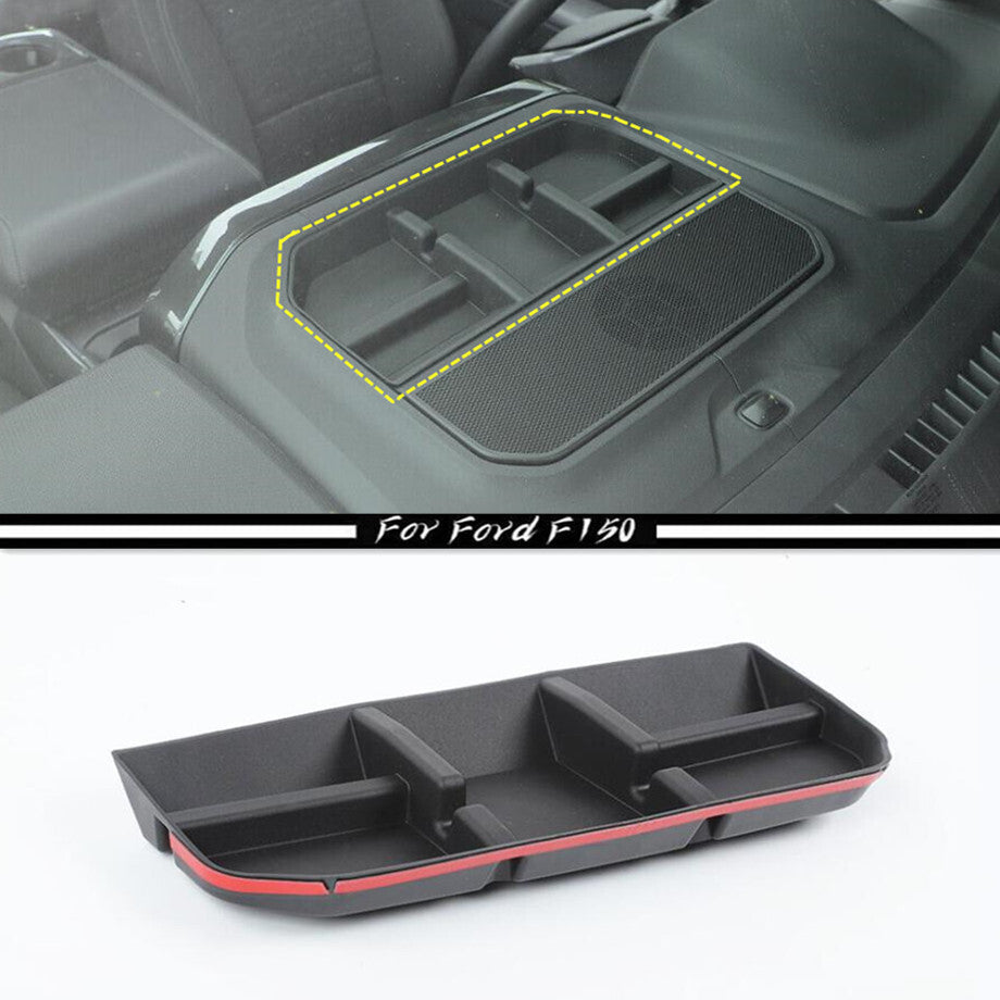 Car Front Dash Storage Box Tray Trim For F150 21-23 Accessories Black v