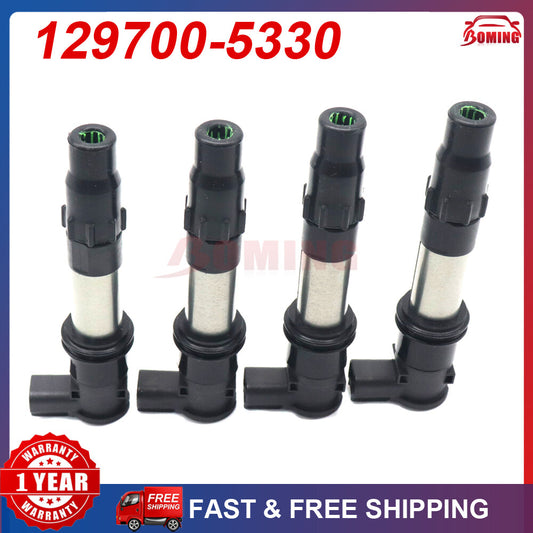 4-pack of brand new ignition coils 129700-5330, suitable for Suzuki GSX-R600, GSXS750, and GSX1250F. (2010-15)