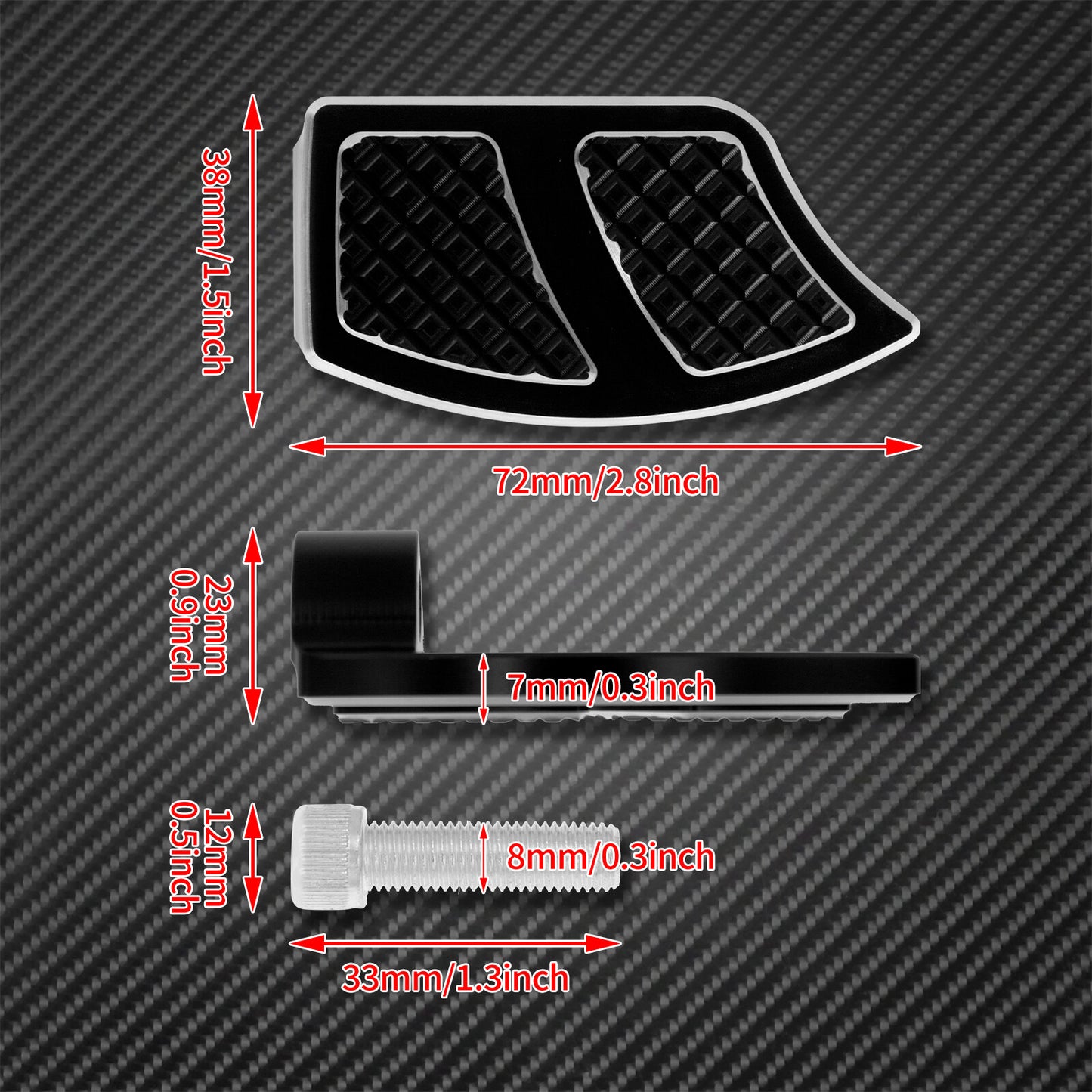Black Tomahawk Shifter Peg Gear Toe Pedal Fit for Harley Sportster Touring Dyna