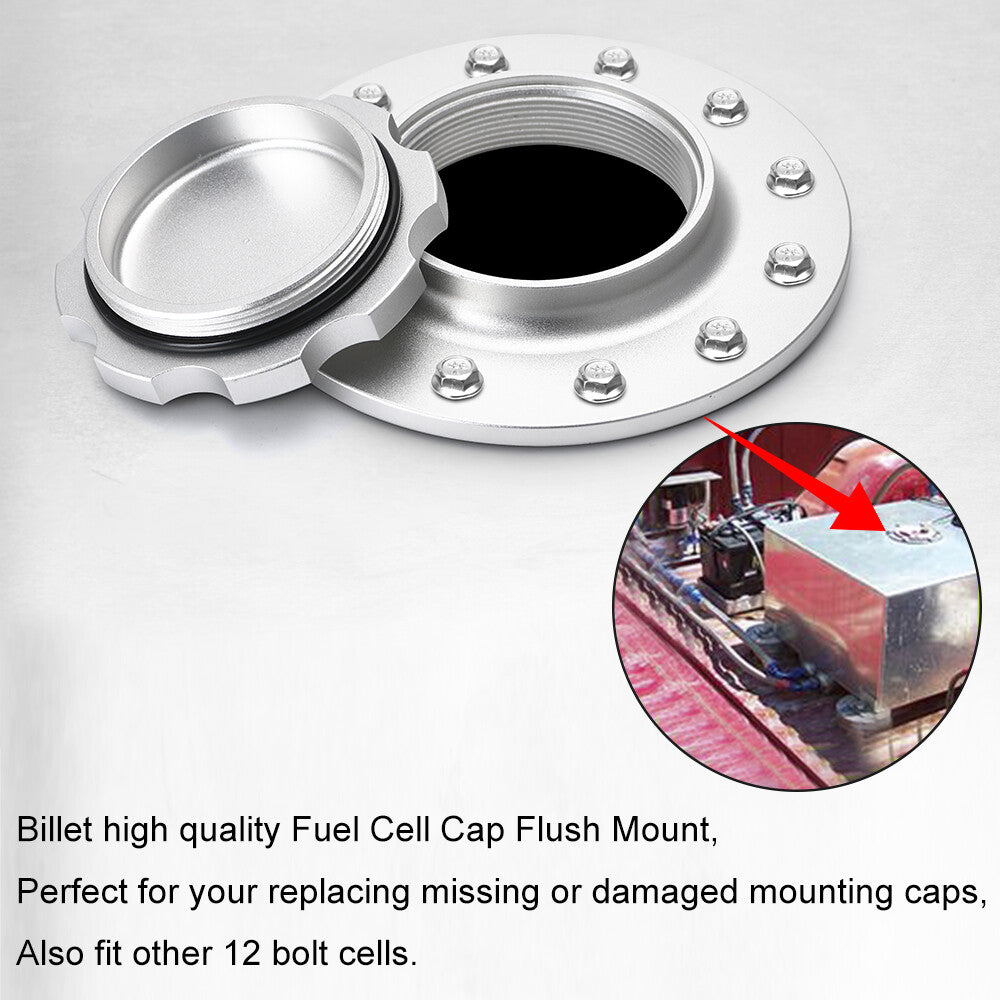 12 Bolt Opening Twist On Flush Cap 3 I.D.Fuel Cell Cap Gasket Filler Neck Cap