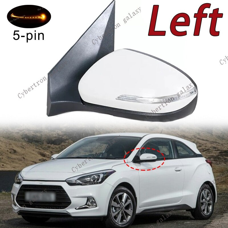 Door Rearview Mirror 5-Pin W/ Turn Signal Left for Hyundai I20 2016 2017