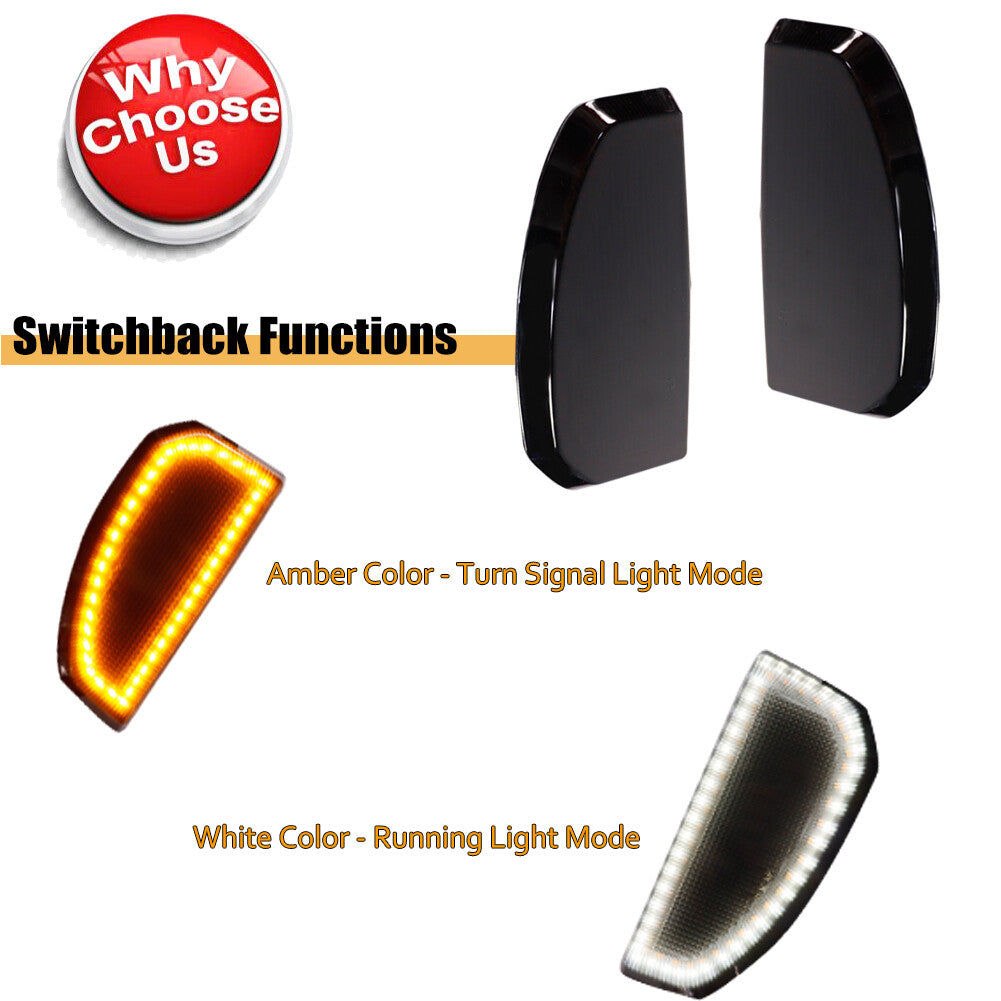 Smoked lens white/amber switch LED side mirror light suitable for 2007-2021 Tundra- v