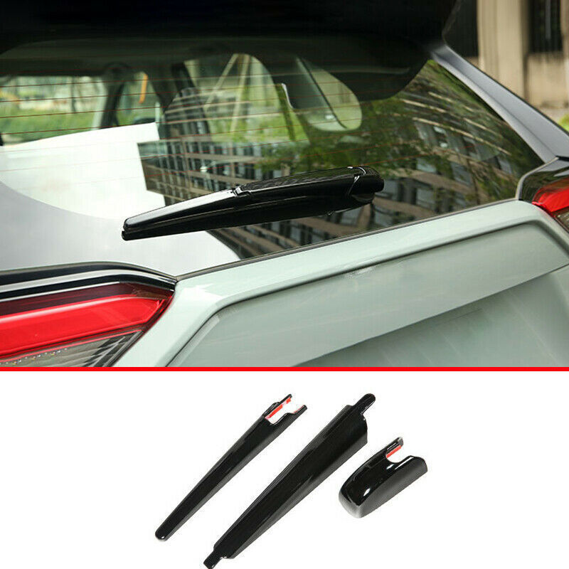 Glossy Black ABS Rear Window Rain Wiper Cover Trims for Toyota RAV4 2019-2024