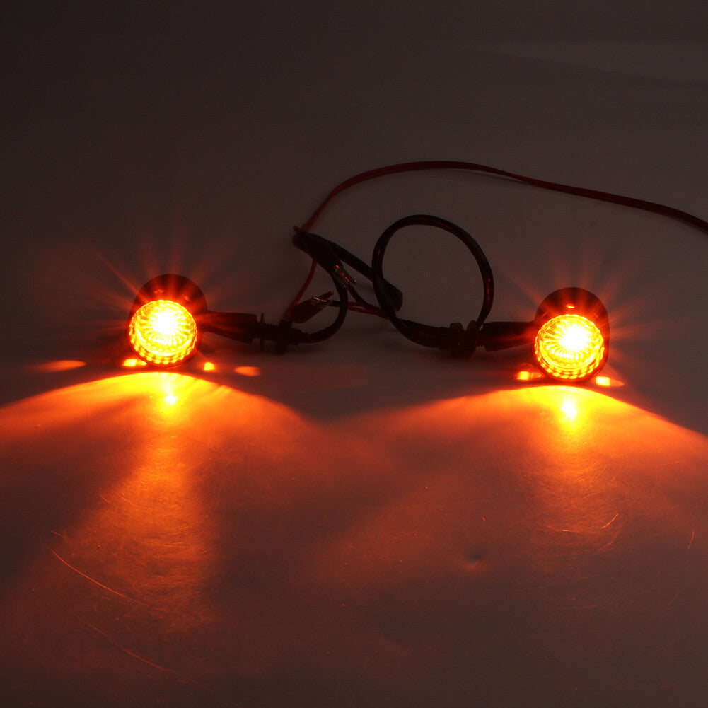11 LED Retro Turn Signals Amber Indicator Lights Lamps Black Universal UK