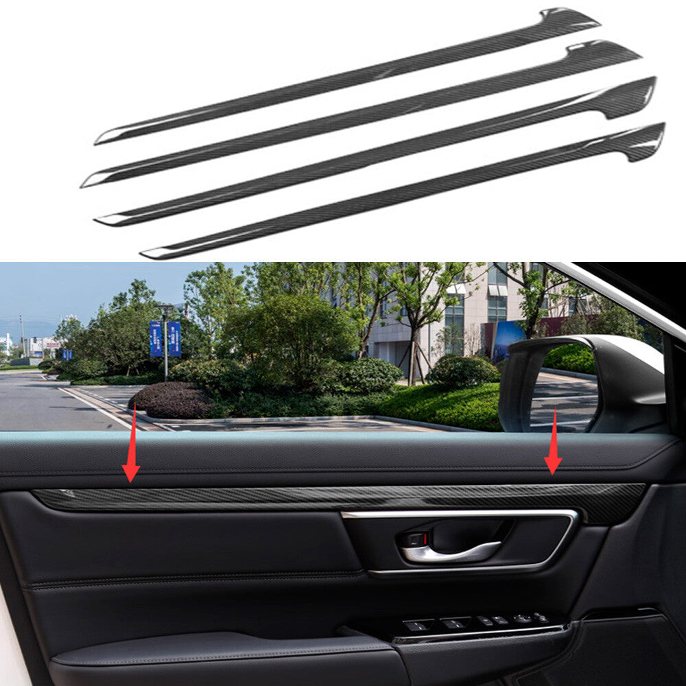 Carbon Fiber 4X Inner Door Armrest Decor Cover Trim for Honda CR-V CRV 2017-2022