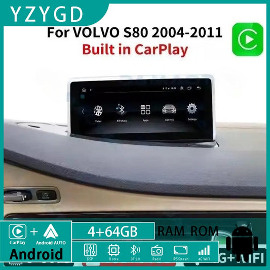 for VOLVO S80 V70 2004-2011 8.8Multimedia Car Radio Carplay Stereo GPS Screen