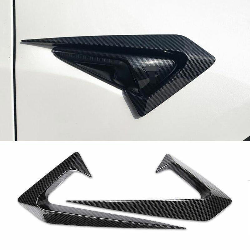 Fit For Model 3 2019-2023 Carbon ABS Side Camera Spoiler Strip Trim 2pcs n