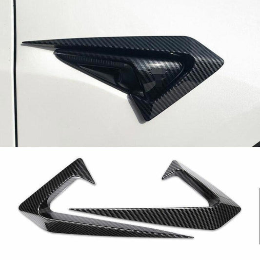 Fit For Model 3 2019-2023 Carbon ABS Side Camera Spoiler Strip Trim 2pcs n