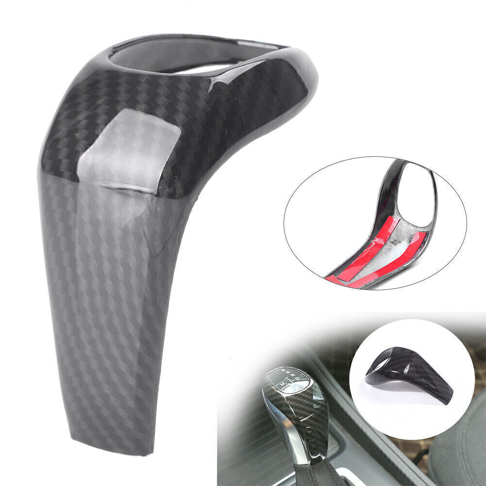 Car Gear Shift Knob Cover Trim Black Carbon Fiber Style for 2016 2017 for BMW X1 F48
