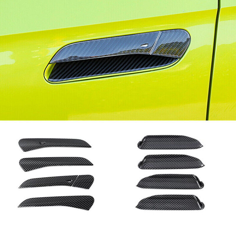 Carbon Fiber Car Door Handle Cover+Cup Bowl Combo Trim for Volkswagen ID.4 21-23