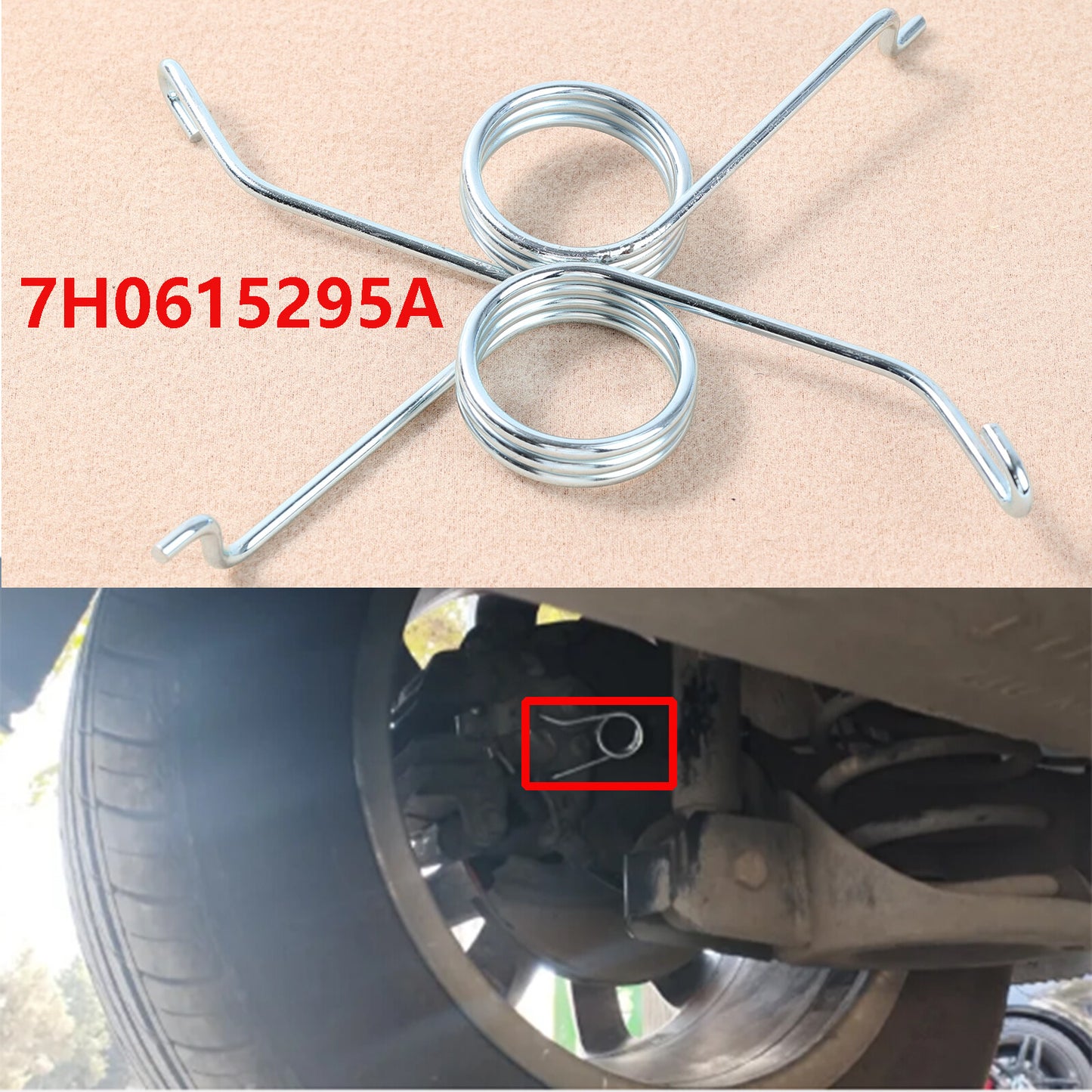Rear Brake Caliper Return Springs Silver for Audi A3 TT 7H0615296 7H0615295A AUS Q