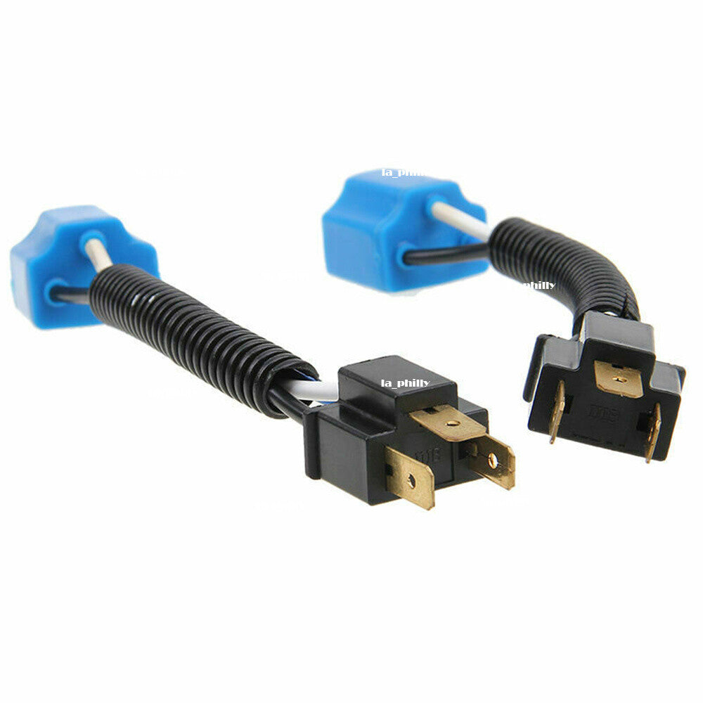 2Pcs H4 9003 Headlight Light Bulb Socket Plug Connector Wiring Harness Ceramic Q