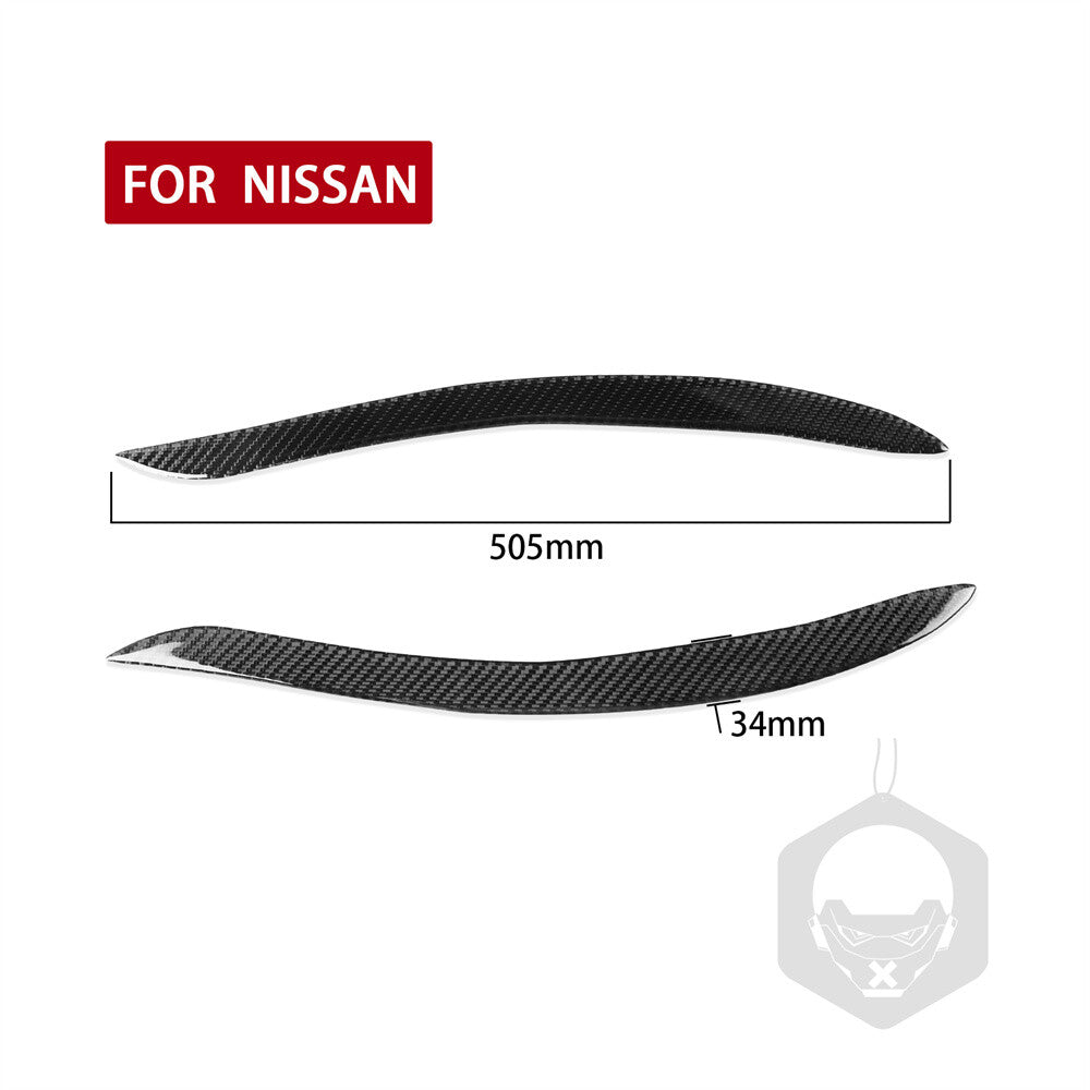 Carbon Fiber Front Headlight Eyelids Eyebrow Trim for Nissan 200SX S15 1999-2002