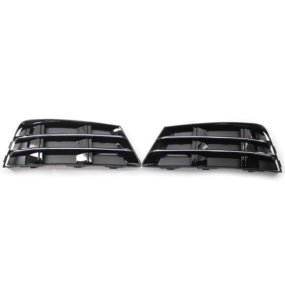 Car Pair Front Bumper Fog Light Lamp Grilles for Audi A4 B9 2016-2018