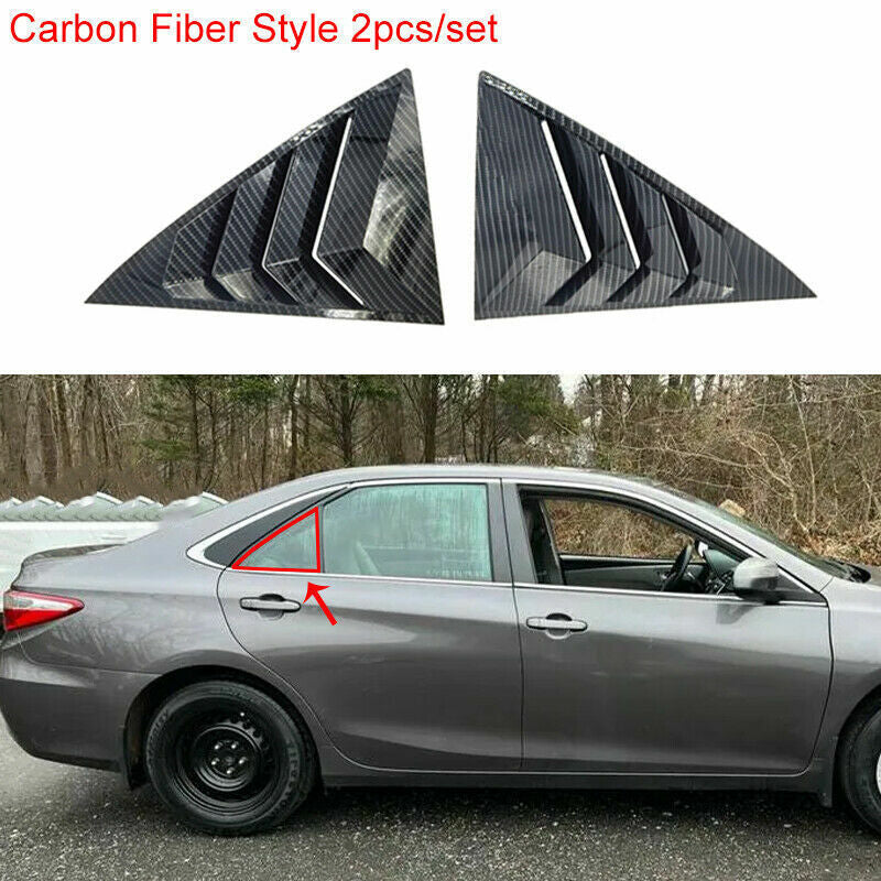 Carbon Fiber Side Window Louver Shutter Cover Trim for Toyota for Camry 2012-2016