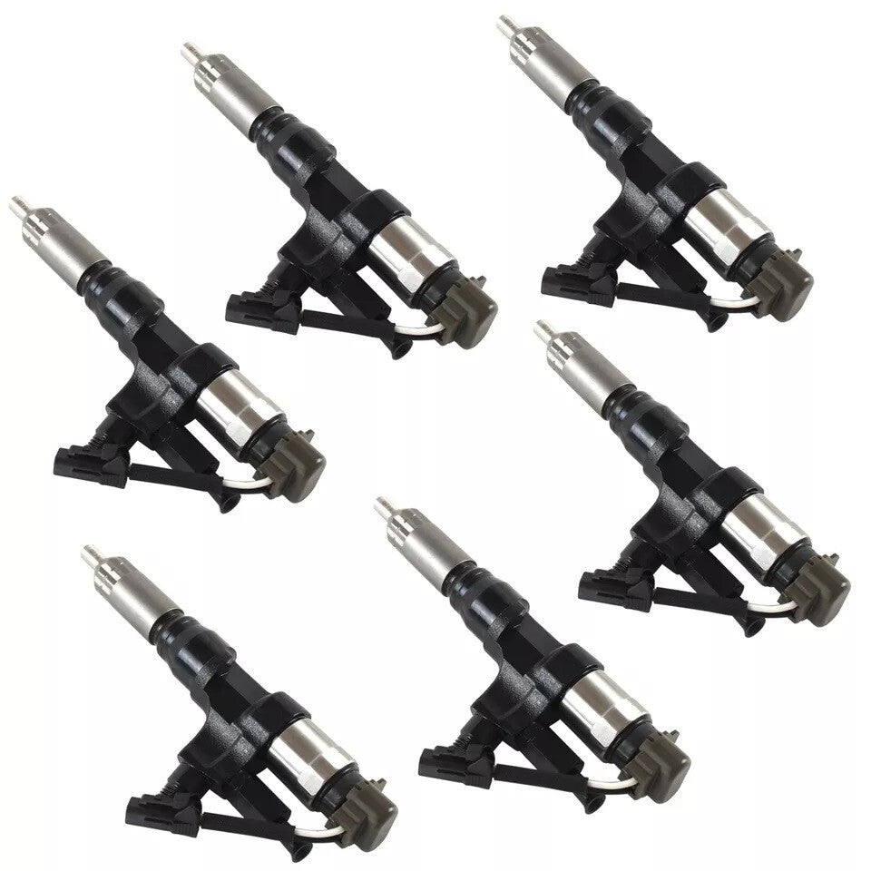for HINO 3.8L 4.7L 5.0L 6.5L 7.7L 095000-6593 6Pcs Diesel Injectors 23670-E0010