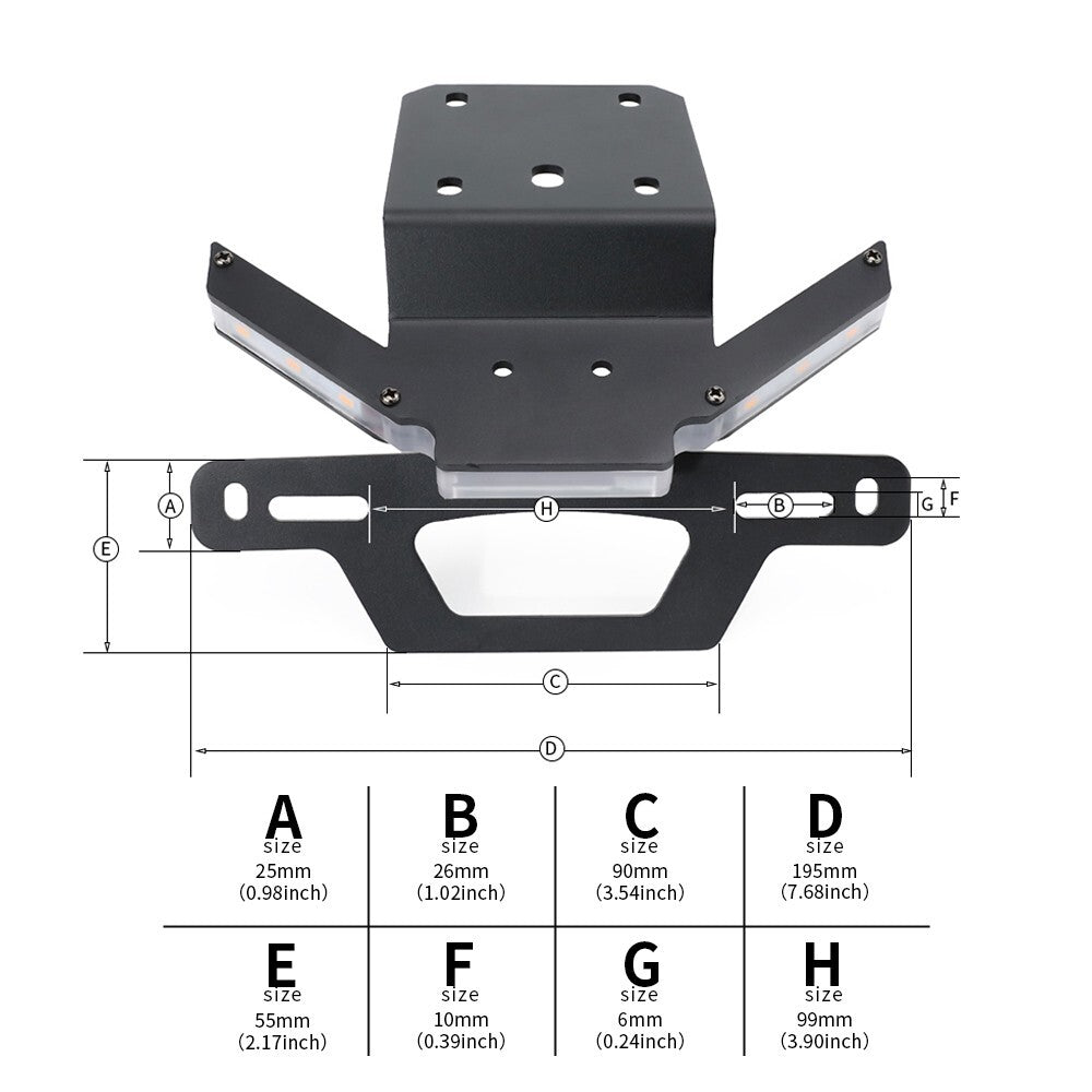 For RC 125 200 250 390 Rear Tail Tidy Fender Eliminator Kit License Plate Holder Q