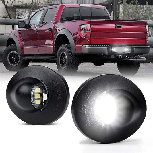 2 LED License Plate Label Lights for F150, F250, F350 Super Duty Bronco 6500K - n