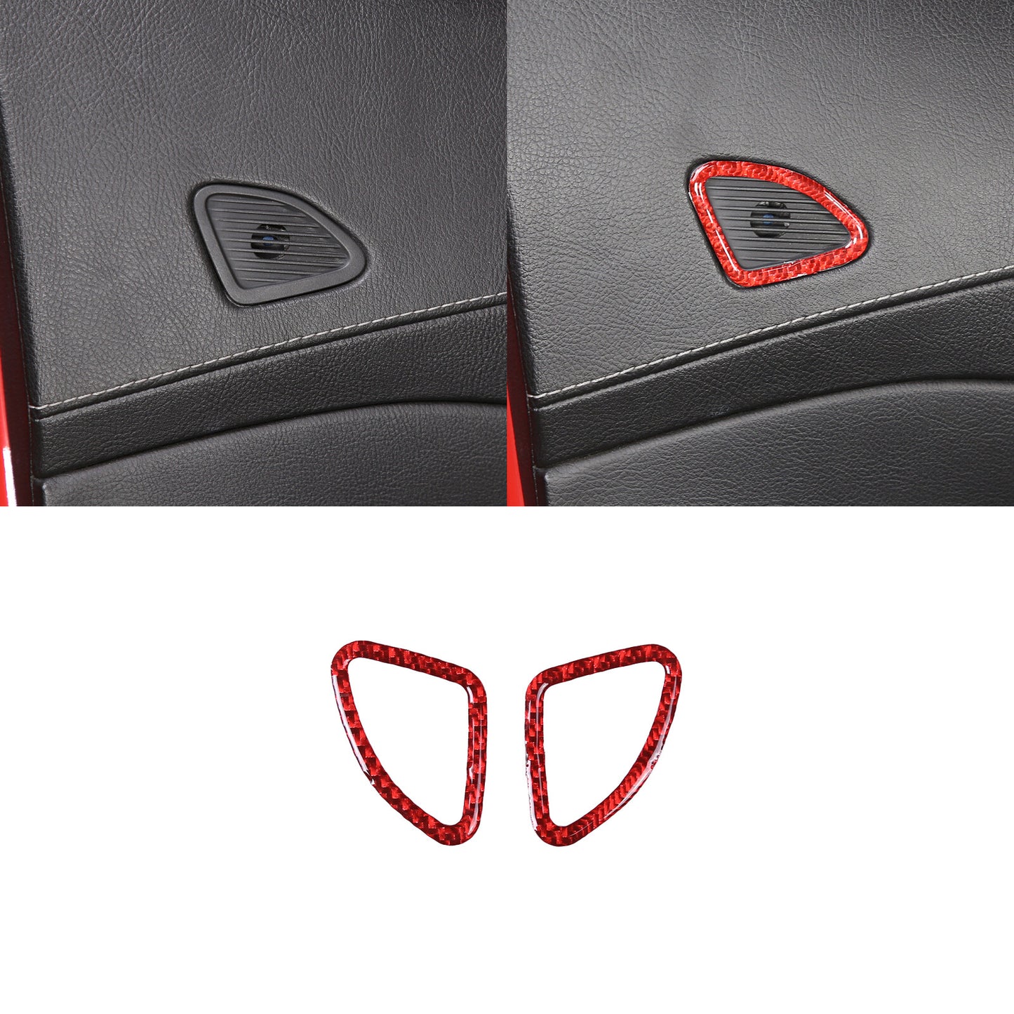 2-Pack Carbon Fiber Steering Wheel Button Sticker Trim for Tacoma 2011-15- v