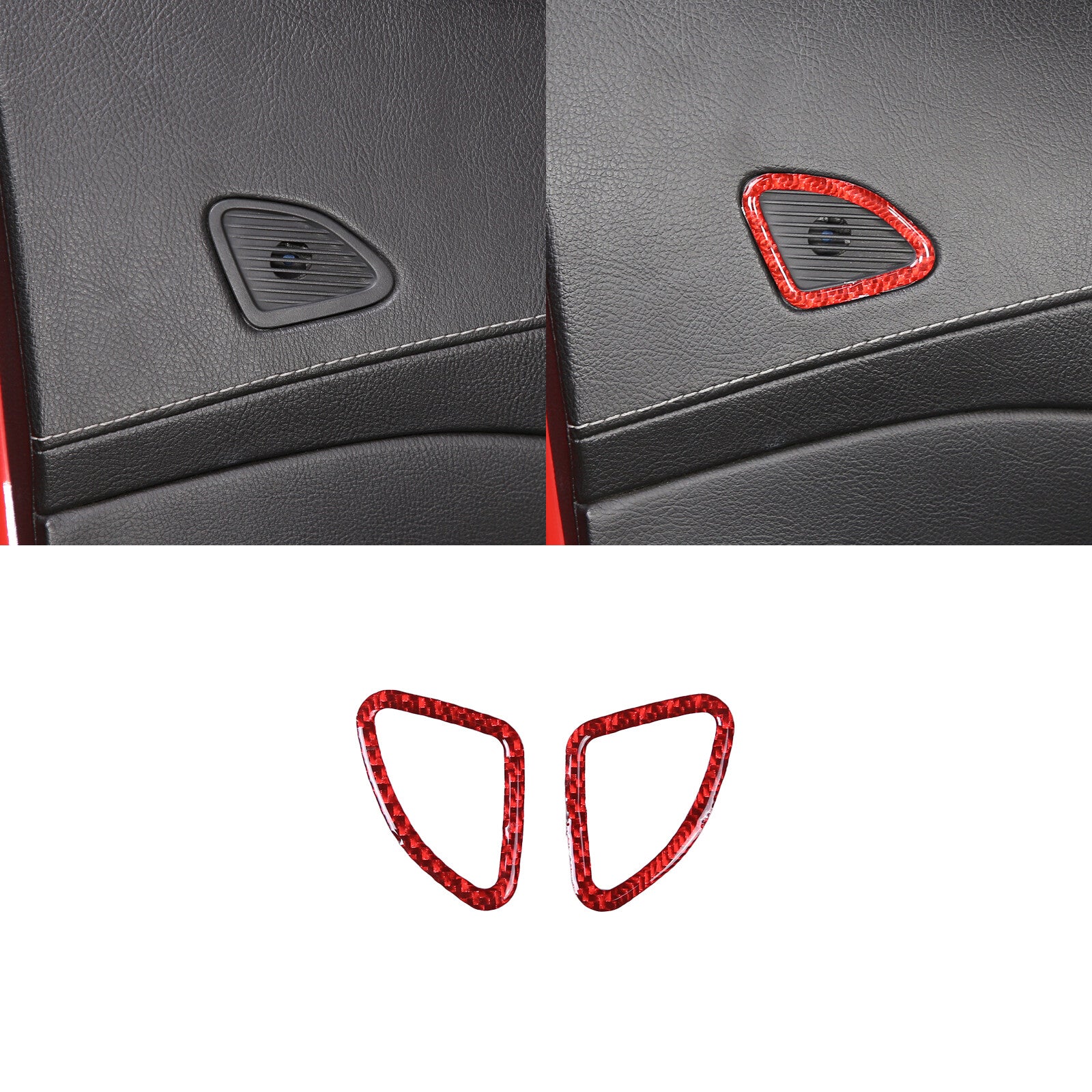 2-Pack Carbon Fiber Steering Wheel Button Sticker Trim for Tacoma 2011-15- v
