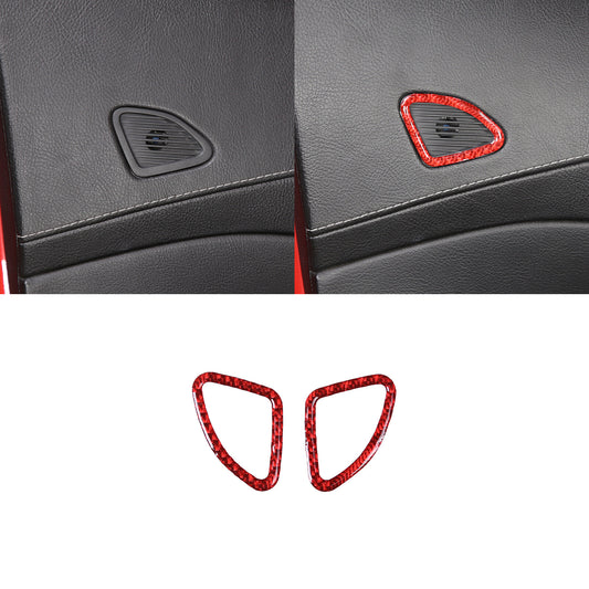 2-Pack Carbon Fiber Steering Wheel Button Sticker Trim for Tacoma 2011-15- v
