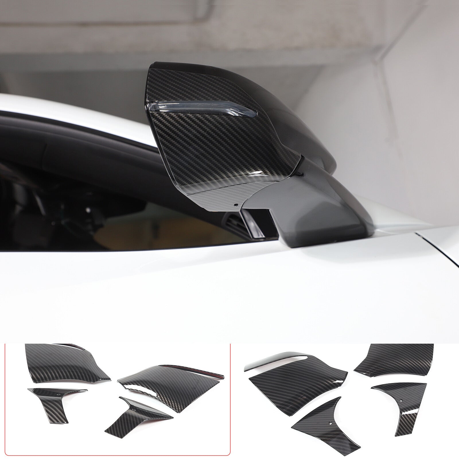 ABS carbon fiber armrest box protective cover decoration for Corvette C8 2020-2023