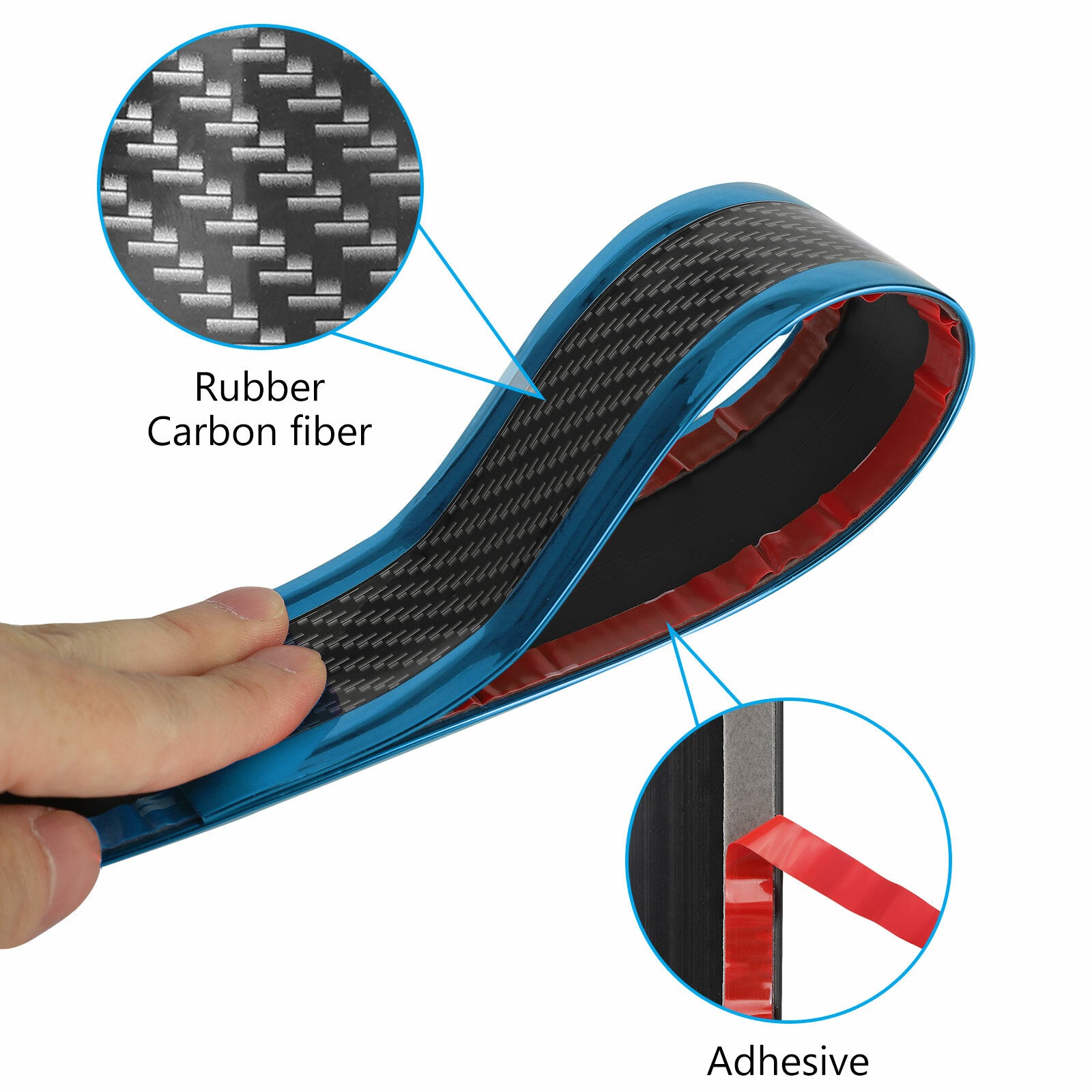 Car Door Carbon Fiber Protector Sill Scuff Cover Sticker Body Bumper Strip 39 in