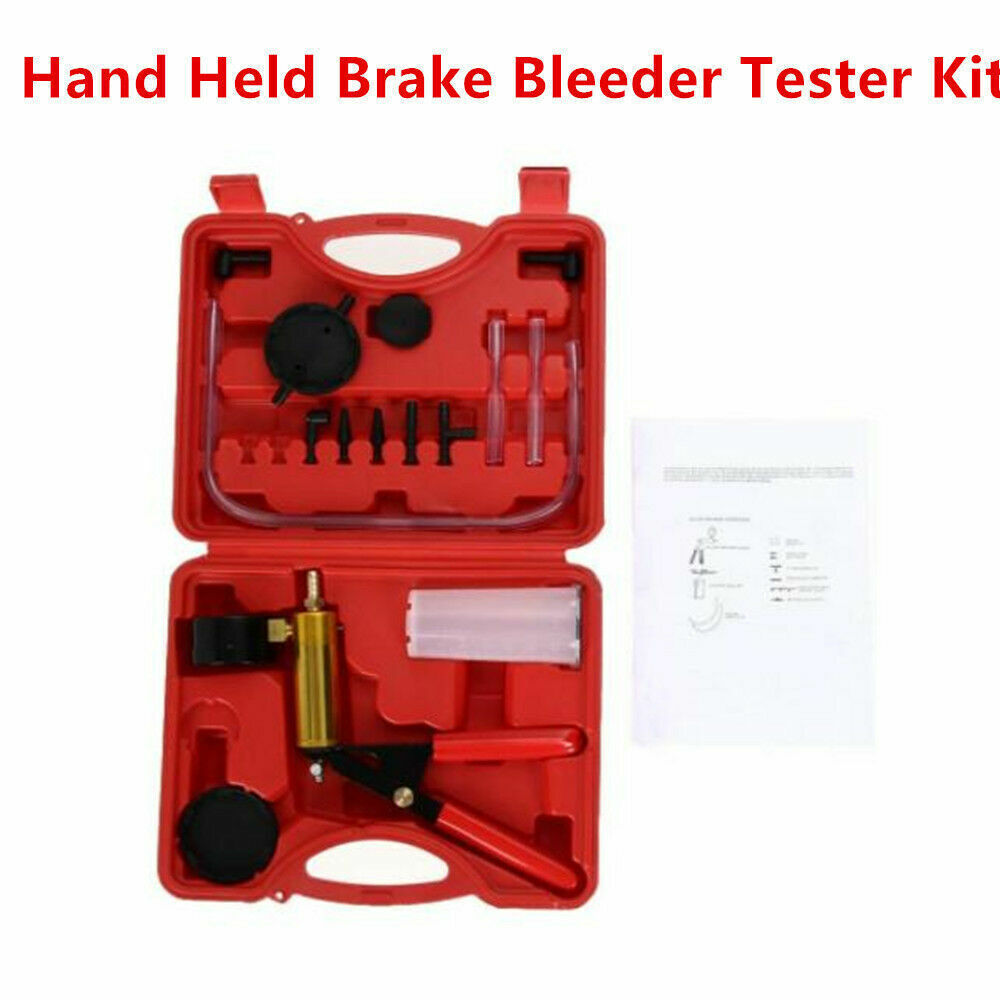 Handheld brake bleeding device kit, vacuum pump tester kit, instrument panel with adapter for cars and motorcycles - n