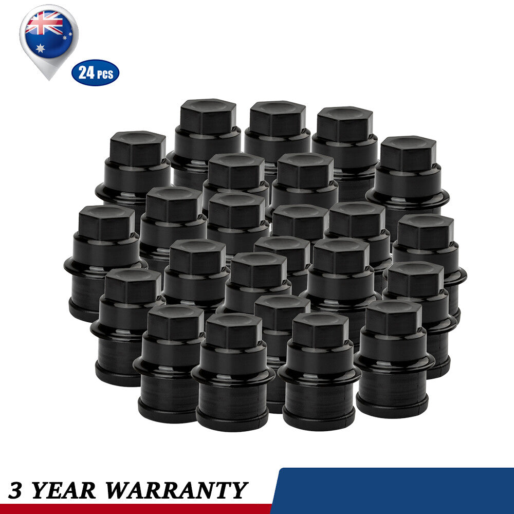 24PCS Wheel Lug Nut Cap Black Plastic 15767268 for Chevrolet for GMC for Cadillac Truck Q