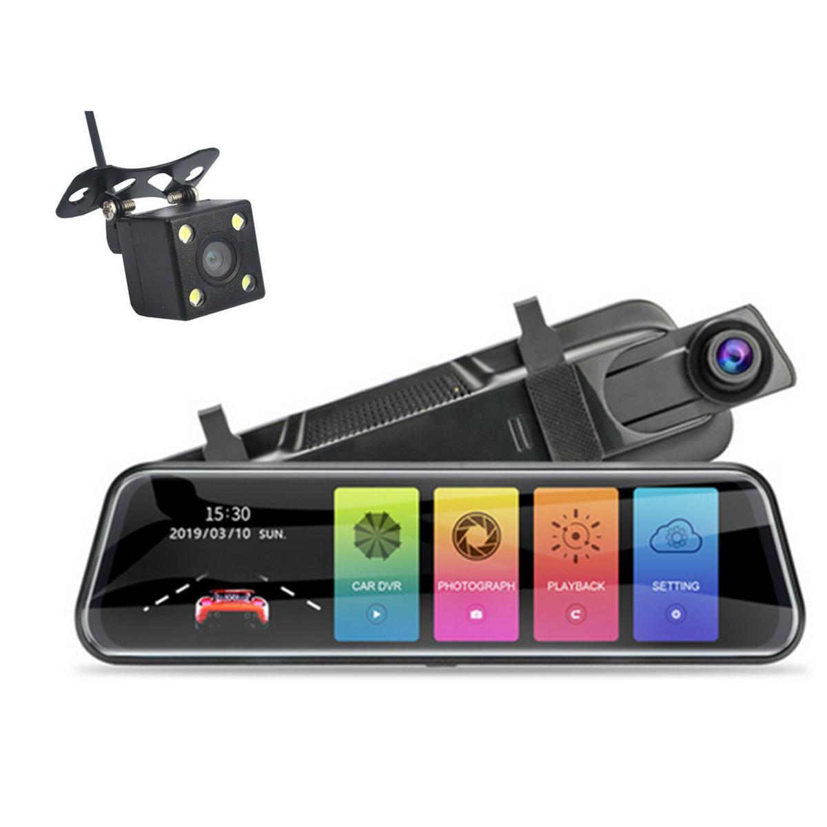 Full HD 10-inch Car DVR Rearview Mirror Dashcam with Dual Lens Camera and G Sensor - n