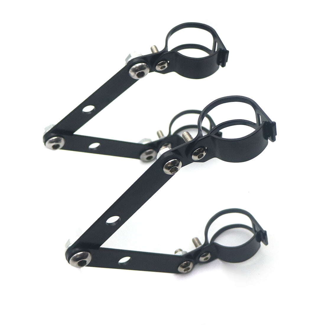 Black 28-41mm Adjustable Headlight Indicator Mounting Fork Bracket for Honda Q