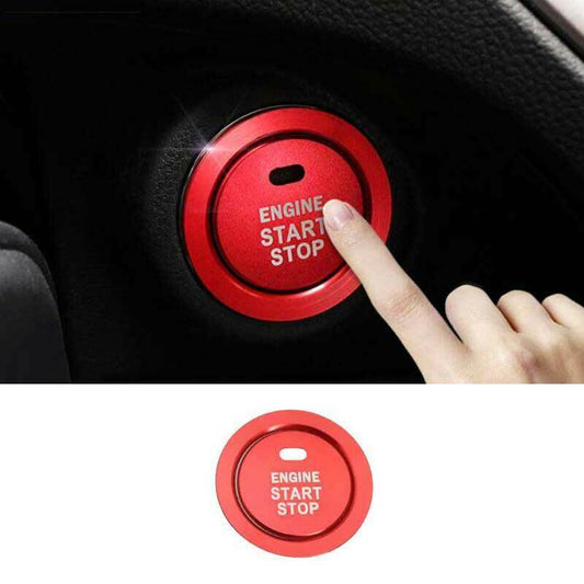 for Subaru Outback 2020-2023 Aluminum Red One-Button Start Switch Cover Trim 2pc