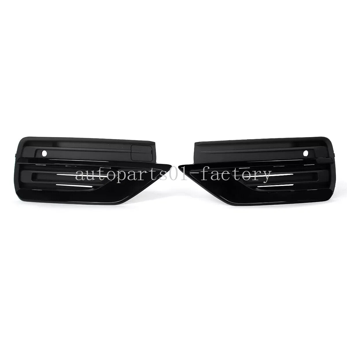 Pair Front LeftRight Bumper Fog Light Cover for Volvo XC90 19-24 Glossy Black