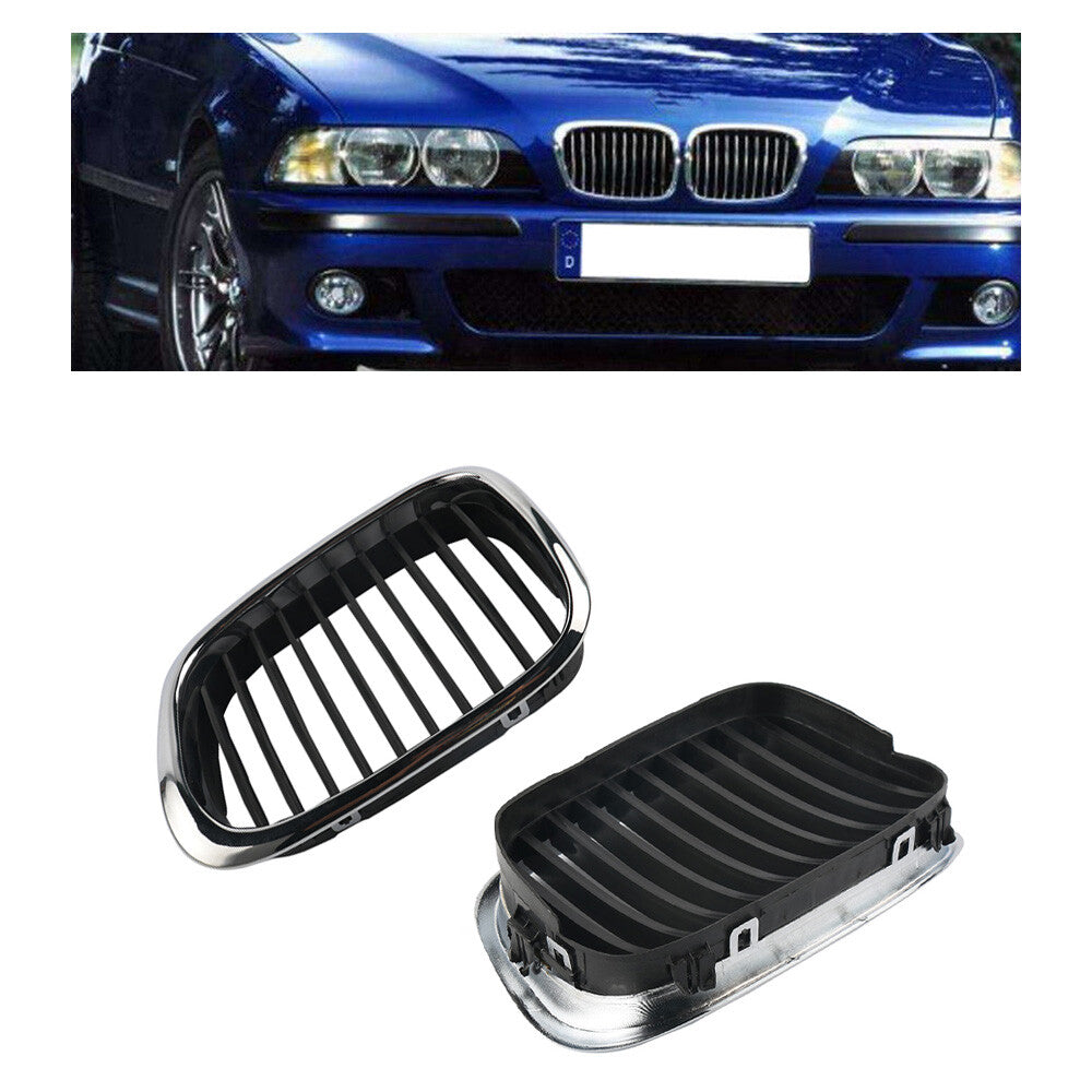 2pcs Front Left Right Kidney Grille Grill for BMW E39 525i 530i M5 2001 - 2003